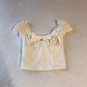 corset top with puff sleeves